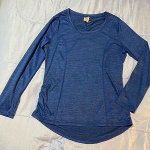 Athletic Works Womens Driworks Long Sleeve Shirt Blue Crew Neck Top Size Small